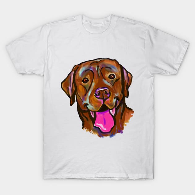 The Happy Chocolate Lab Love of my Life T-Shirt by lalanny